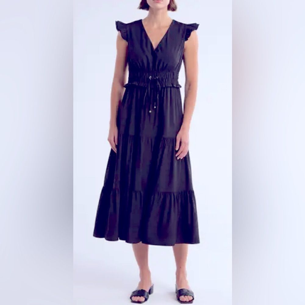 Area Stars Etten Tiered Midi Dress Size Medium